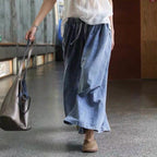 Nouveau jean court évasé pour femme à manches lanternes