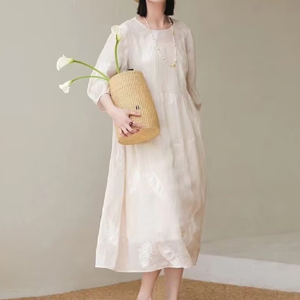 Robe en lin personnalisée pour femme