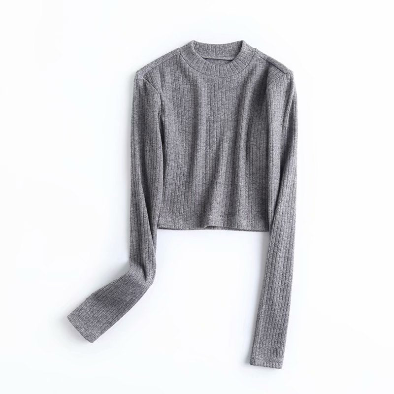 Slim Short Long Sleeved T Shirt Women  Highwaist Flared Trousers