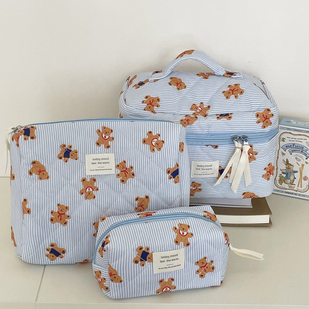 Trousse de maquillage grande capacité à nœud papillon