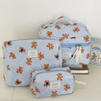 Trousse de maquillage grande capacité à nœud papillon