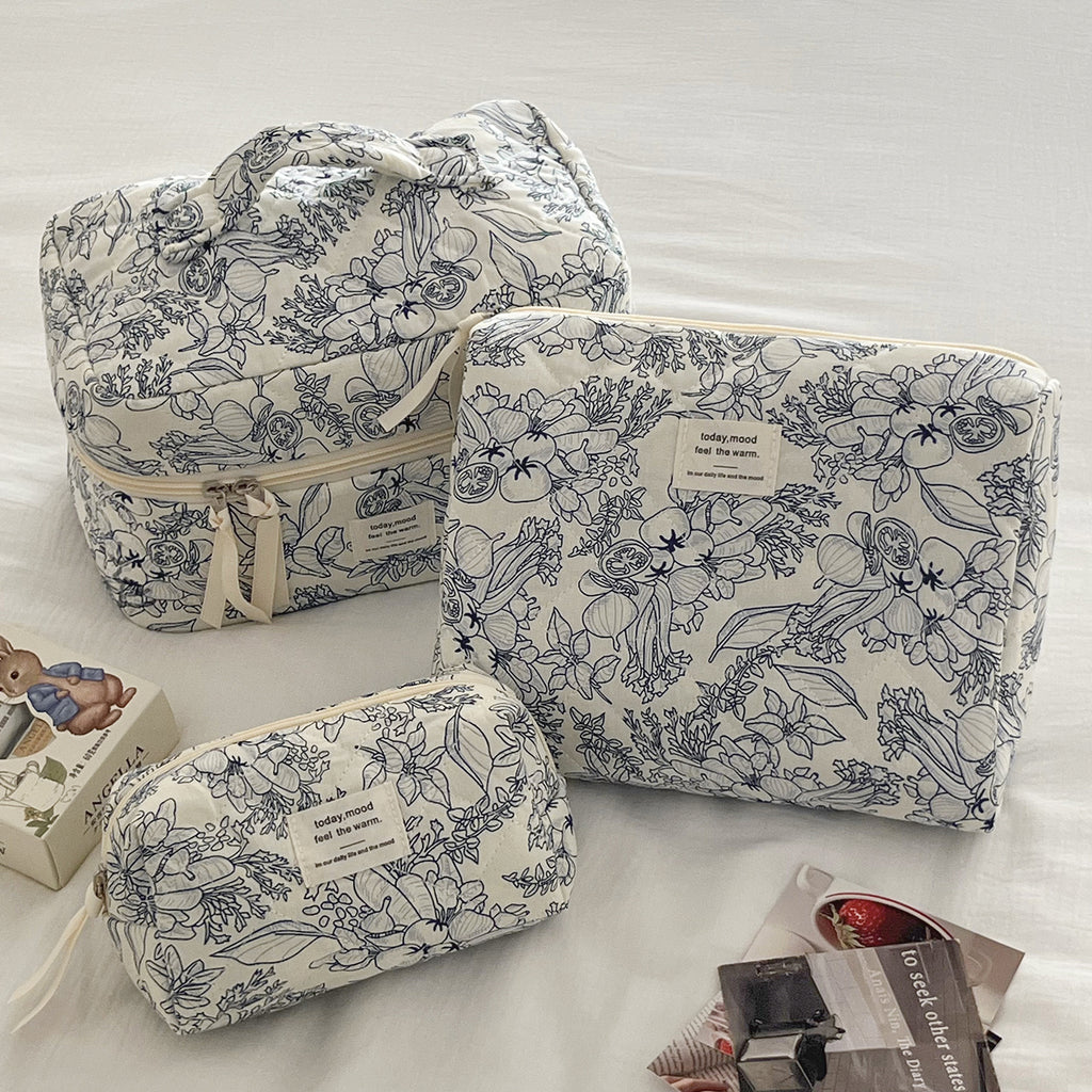 Trousse de maquillage grande capacité à nœud papillon
