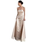 Nouvelle Robe de Mariée Tendance en Satin Français Simple pour Séance Photo de Voyage de Niche