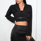 Blazer femme col en V