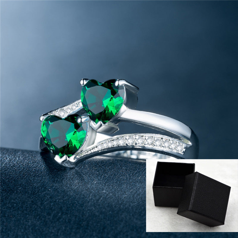 Vente en gros de bijoux de bagues en cuivre plaqué platine avec anneaux en zircon
