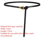 Ceinture fine en cuir décorative triangulaire pour femmes