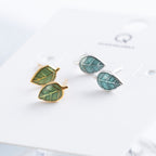 Boucles d'oreilles feuille émaillées Wanying Bijoux pour femmes