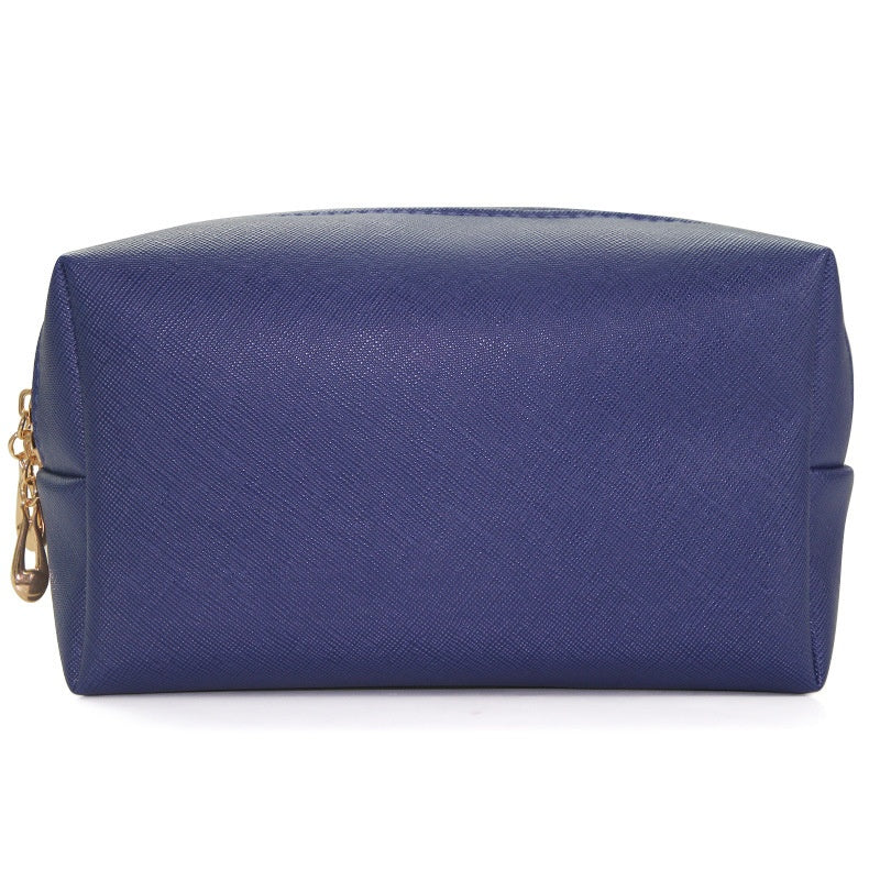 Trousse de Maquillage Octogonale Carrée en Cuir PU, Design Simple
