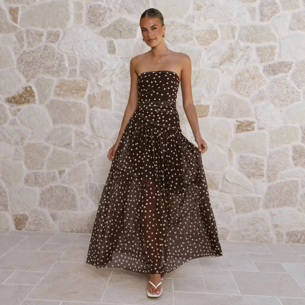 Longue robe en maille tendance pour femme