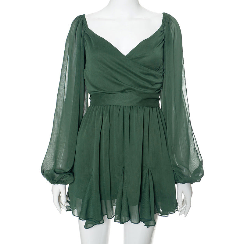 Robe courte ajustée unie pour femme