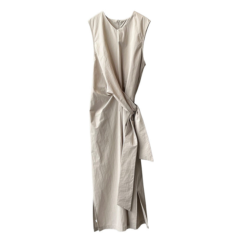 Nouvelle robe sans manches à lacets amincissante pour l'été