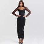 Robe fourreau fendue ajustée pour femmes