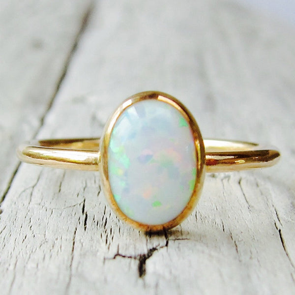 Bague femme en or et opale