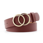 Ceinture femme avec boucle ronde en bronze