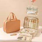 Trousse de toilette et de maquillage portable en tissu Oxford grande capacité pour un rangement de voyage facile