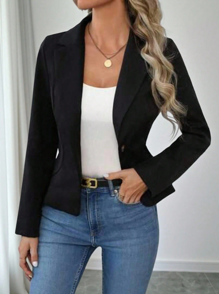 Blazer haut de gamme uni pour femme
