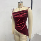 Haut caraco nuisette en satin pour femme à porter en extérieur