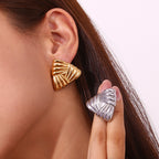 Boucles d'oreilles clous triangulaires en or 18 carats, style niche Ins, rétro, pour femmes, bijoux
