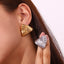 Boucles d'oreilles clous triangulaires en or 18 carats, style niche Ins, rétro, pour femmes, bijoux