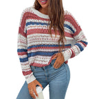 Pull en maille rayé coloré pour femme