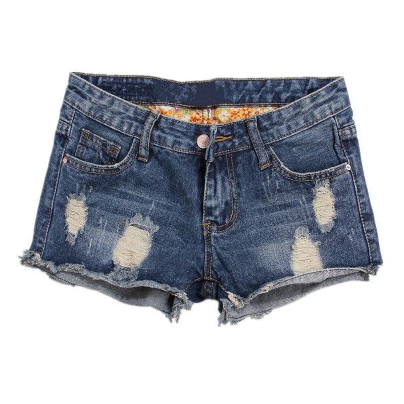Shorts en jean déchirés pour femme