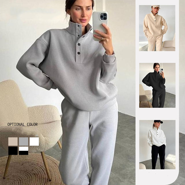 Ensemble Survêtement Femme 2 Pièces Chic et Décontracté, Pull Ample, Pantalon Long, Chaud, Nouvelle Tendance Hover Image