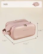 Trousse de Maquillage de Voyage pour Femmes, Organisateur de Cosmétiques Grande Capacité avec Large Ouverture, Trousse de Toilette Étanche et Portable pour un Accès Facile