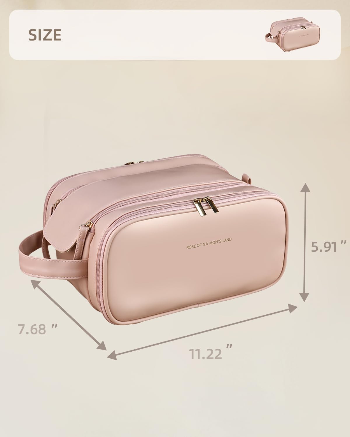Trousse de Maquillage de Voyage pour Femmes, Organisateur de Cosmétiques Grande Capacité avec Large Ouverture, Trousse de Toilette Étanche et Portable pour un Accès Facile