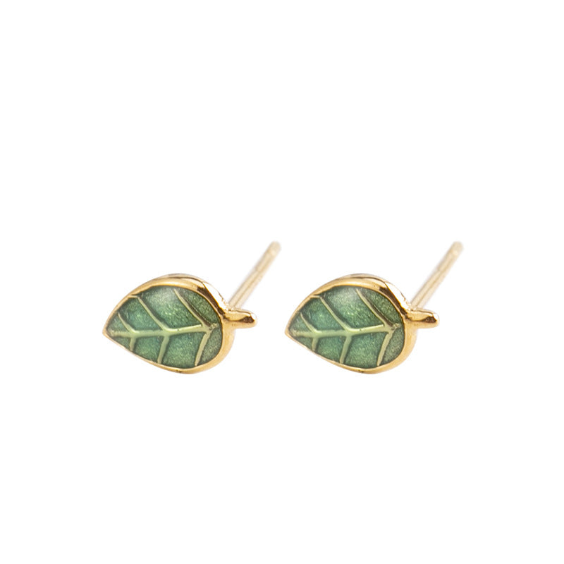 Boucles d'oreilles feuille émaillées Wanying Bijoux pour femmes