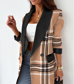 Blazer ample et décontracté beige pour femme