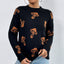 Pull en maille jacquard à col rond pour femme