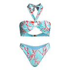 Maillot de bain bikini floral slim pour femmes