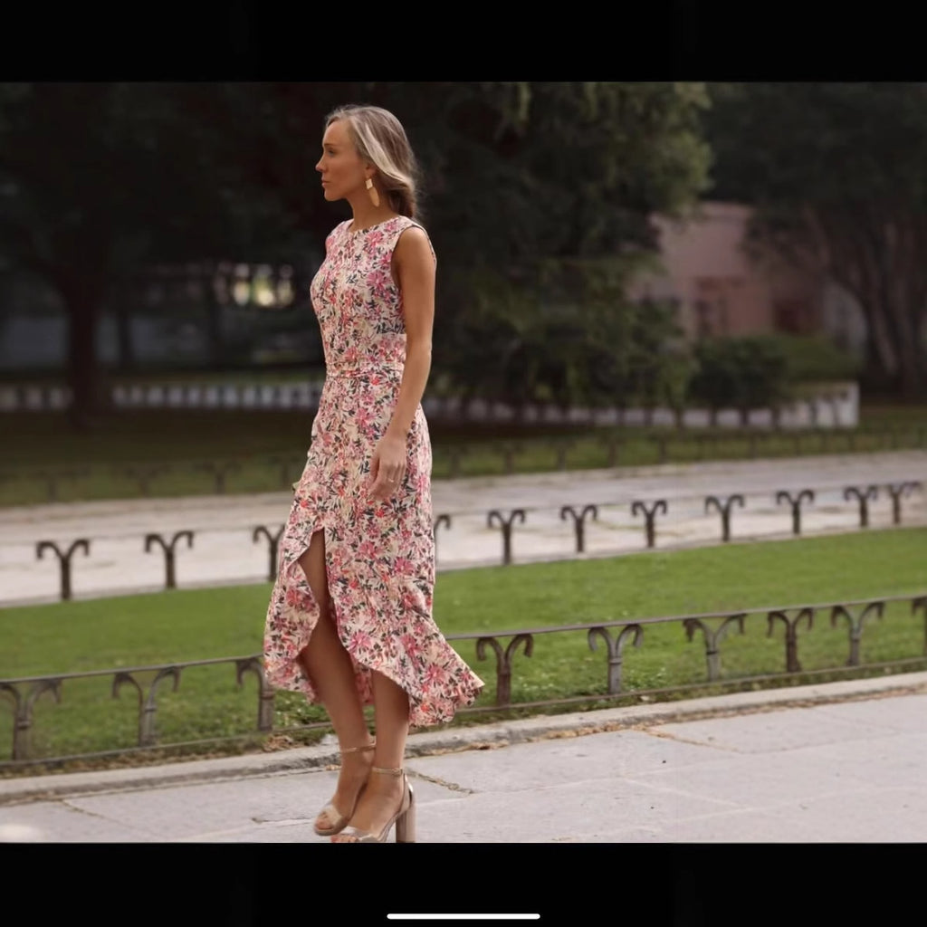 Robe élégante sans manches imprimée mode pour femmes