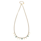Collier fantaisie pour femme en acier inoxydable plaqué or 14 carats avec pendentif en zircon