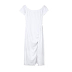 Robe Femme Taille Serrée Couleur Unie Tendance