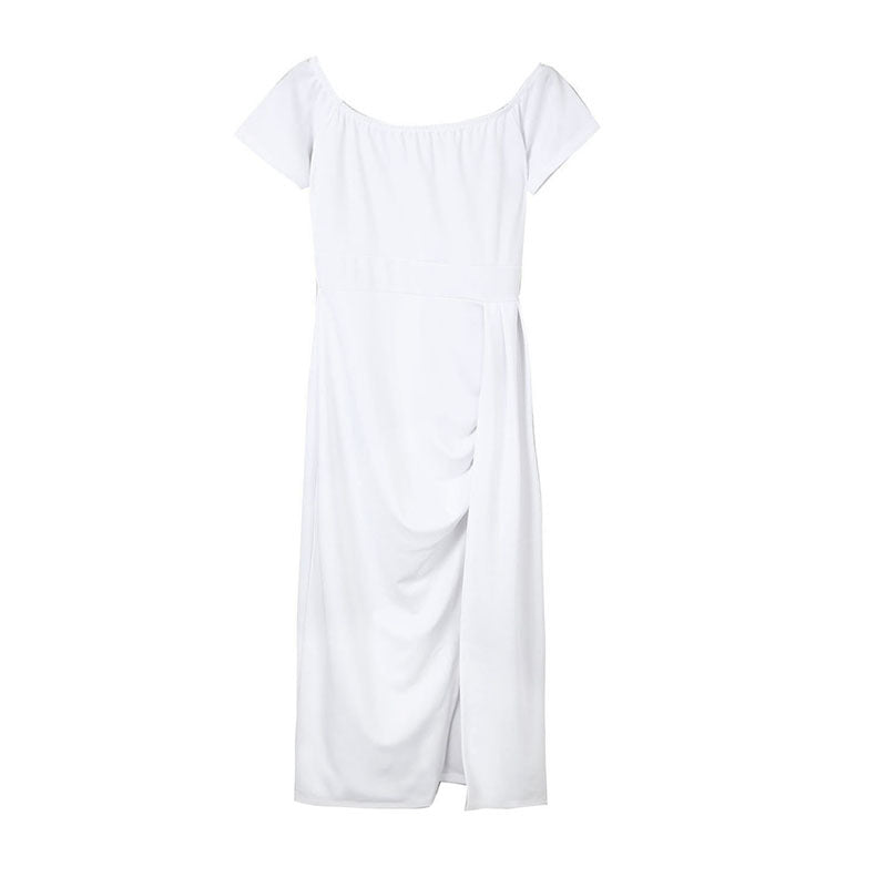Robe Femme Taille Serrée Couleur Unie Tendance