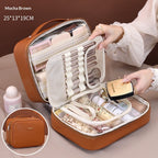 Trousse de Maquillage Compartimentée en PU 5-en-1 Multifonctionnelle