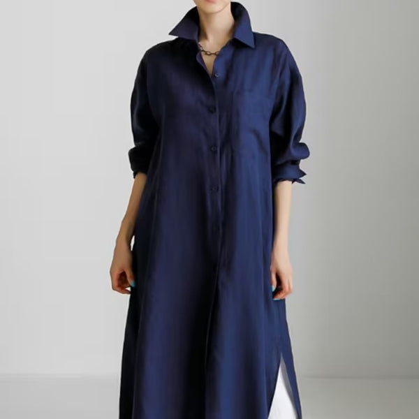 Cardigan Femme Coton et Lin Robe Mi-Manches Femme