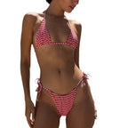 Maillot de bain bikini imprimé avec nœud pour femme