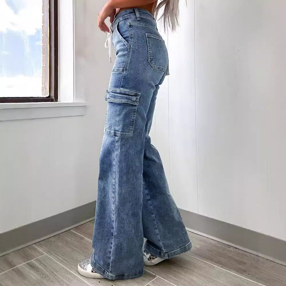 Nouveau style décontracté de jeans droits pour femmes