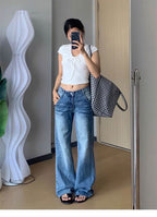 Jeans évasés style rétro américain pour femmes au printemps et à l'automne