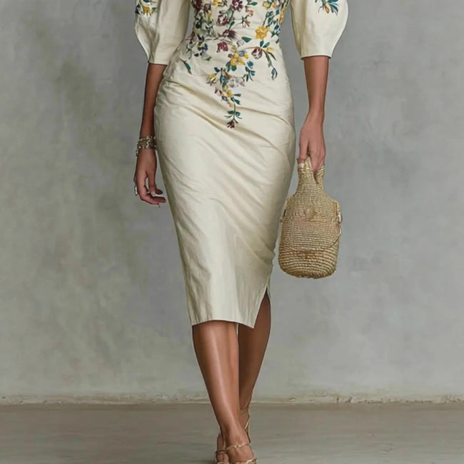 Robe taille basse à épaules dénudées pour femme Main Image
