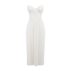 Robe plissée élégante sans manches à col en V