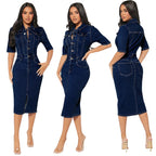 Robe en jean moulante pour femme