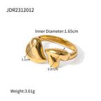 Stainless Steel Asymmetric Heart Shape Open Rings Romantic Valentine's Day Jewelry Gifts For Women Fashion Jewelry