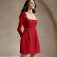 Robe féminine élégante à col en U de style spécial