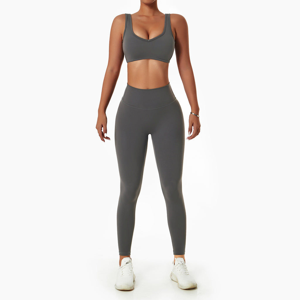 Ensemble de fitness respirant pour la course à pied – Ensemble de yoga effet seconde peau