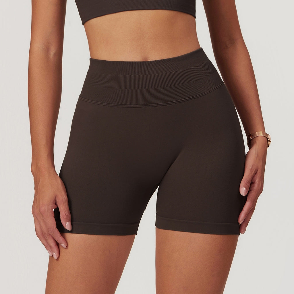 Shorts de yoga taille haute sans couture pour femmes, sculptants et rehausseurs de hanches