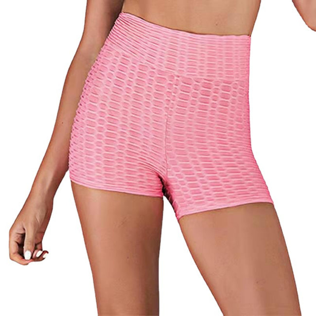 Shorts de yoga taille haute, short de sport jacquard, short de fitness, short de yoga moulant Main Image