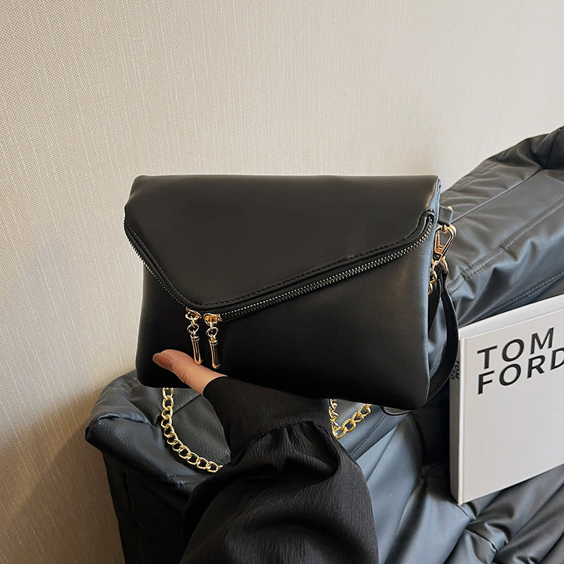 Nouveau Sac Femme à Bandoulière Unique avec Fermeture Éclair et Chaîne